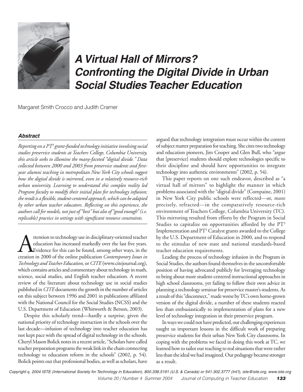 Confronting the Digital Divide in Urban Social Studies Teacher Education