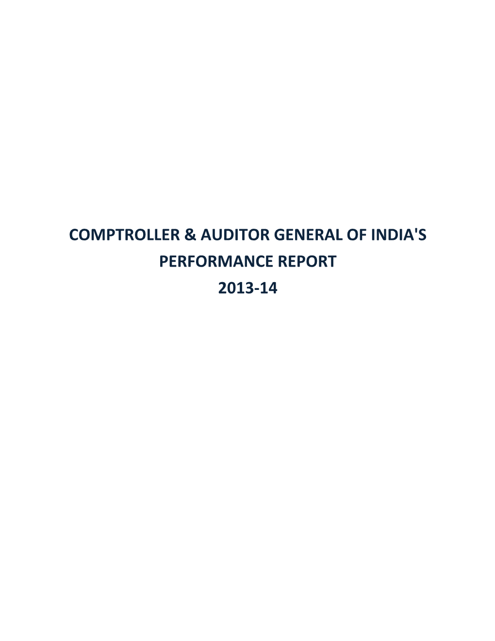 Comptroller & Auditor General of India's