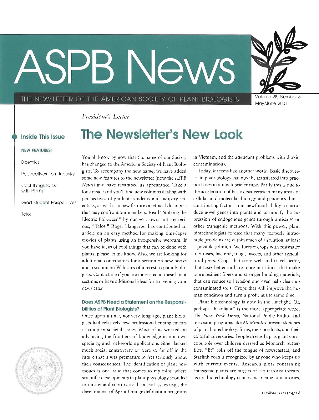 The Newsletter's New Look