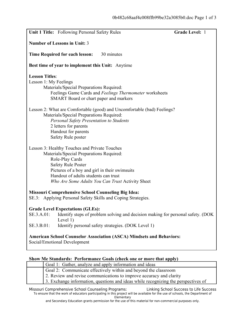 3.13.2Gradekunit1what Are Safe and Healthy Choices