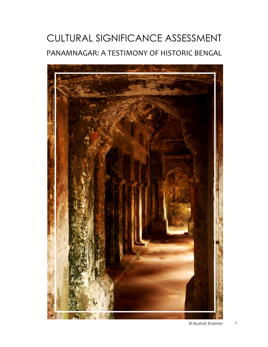 Cultural Significance Assessment Panamnagar: a Testimony of Historic Bengal