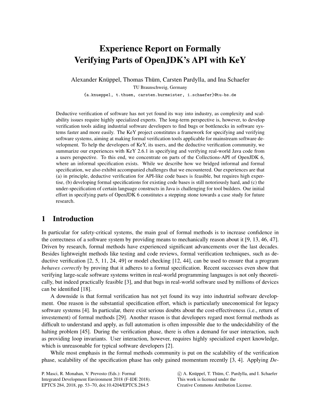 Experience Report on Formally Verifying Parts of Openjdk's API
