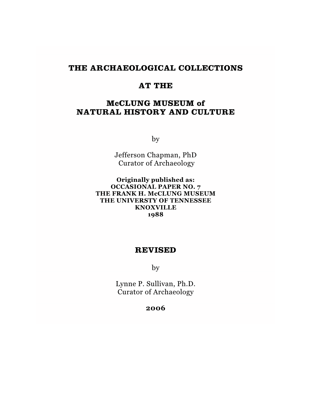 Archaeology Collections Guide