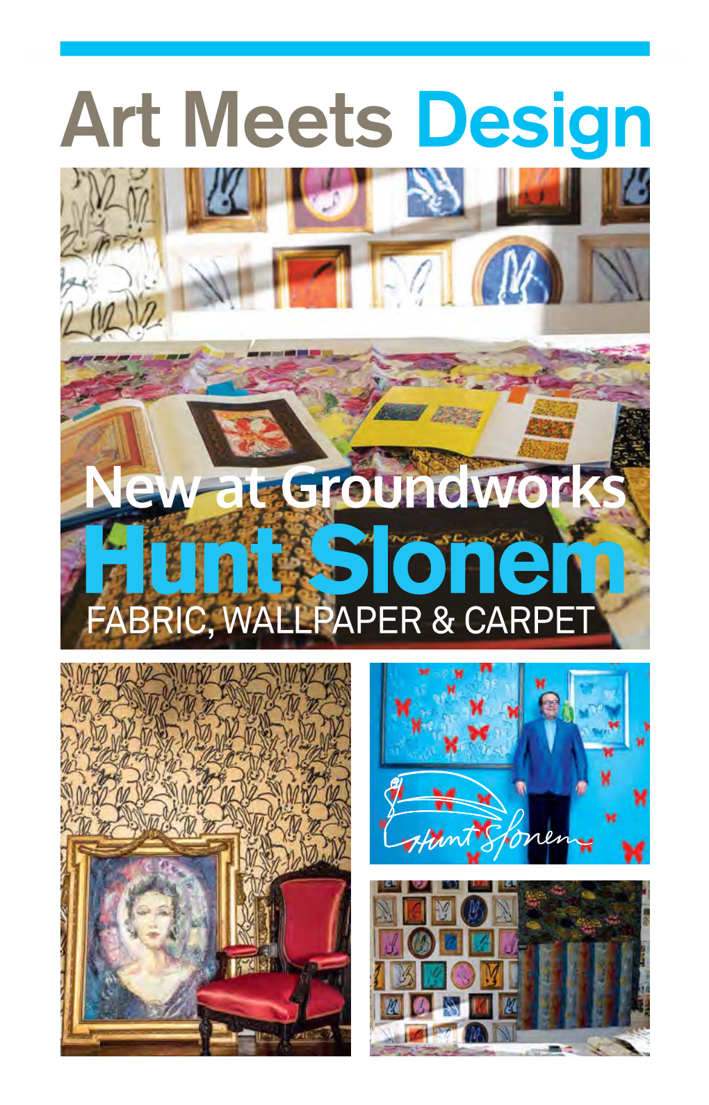 New at Groundworks Hunt Slonem FABRIC, WALLPAPER & CARPET ART MEETS DESIGN FRITILLERY