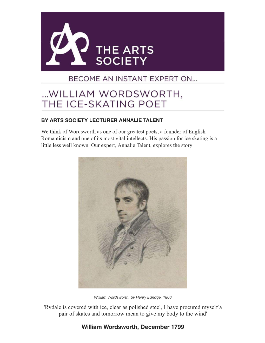 William Wordsworth, the Ice-Skating Poet.Pdf