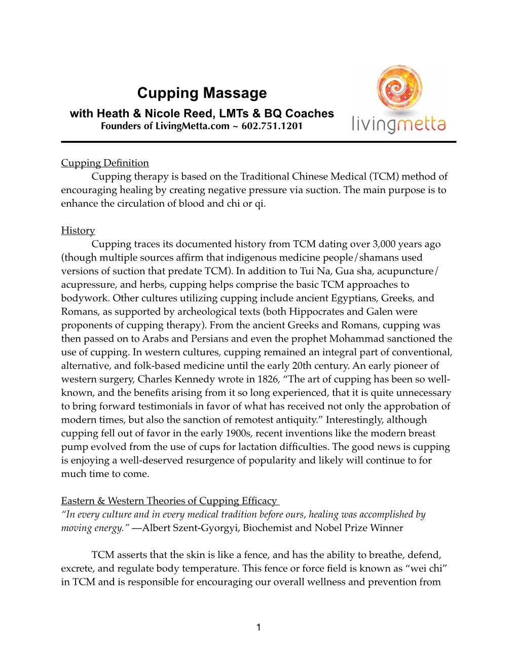 Cupping Massage Handout 7.2020