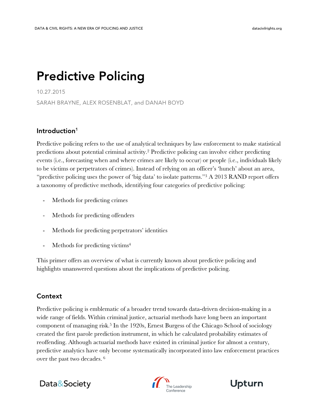Predictive Policing and Civil Rights