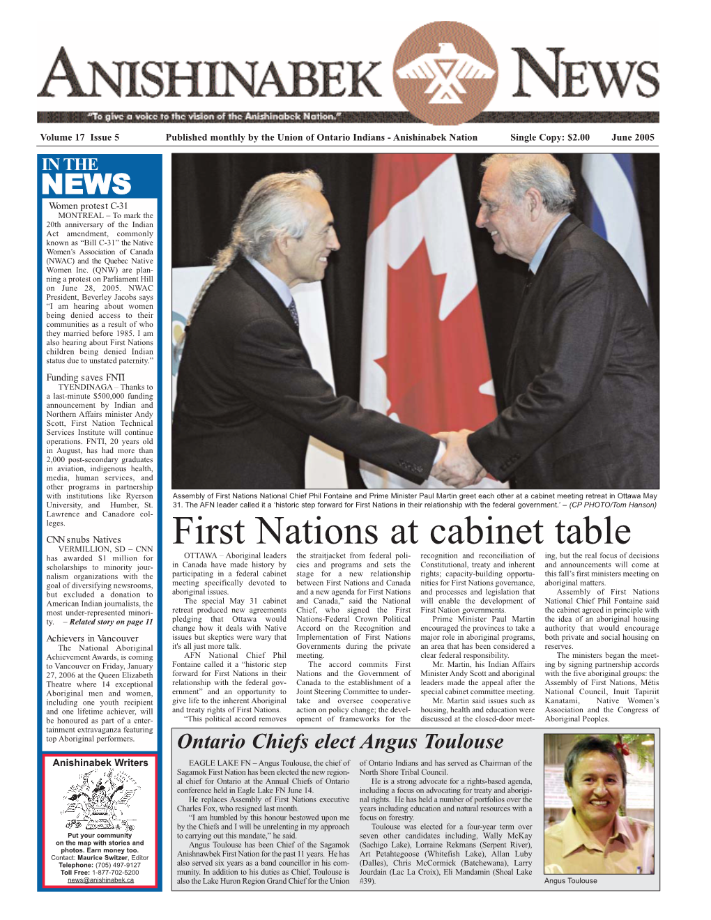 First Nations at Cabinet Table