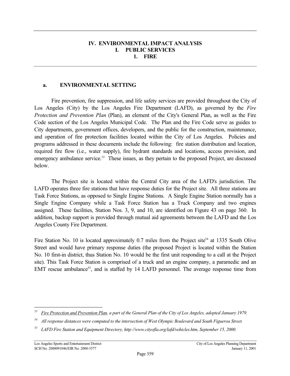 Iv. Environmental Impact Analysis I. Public Services 1