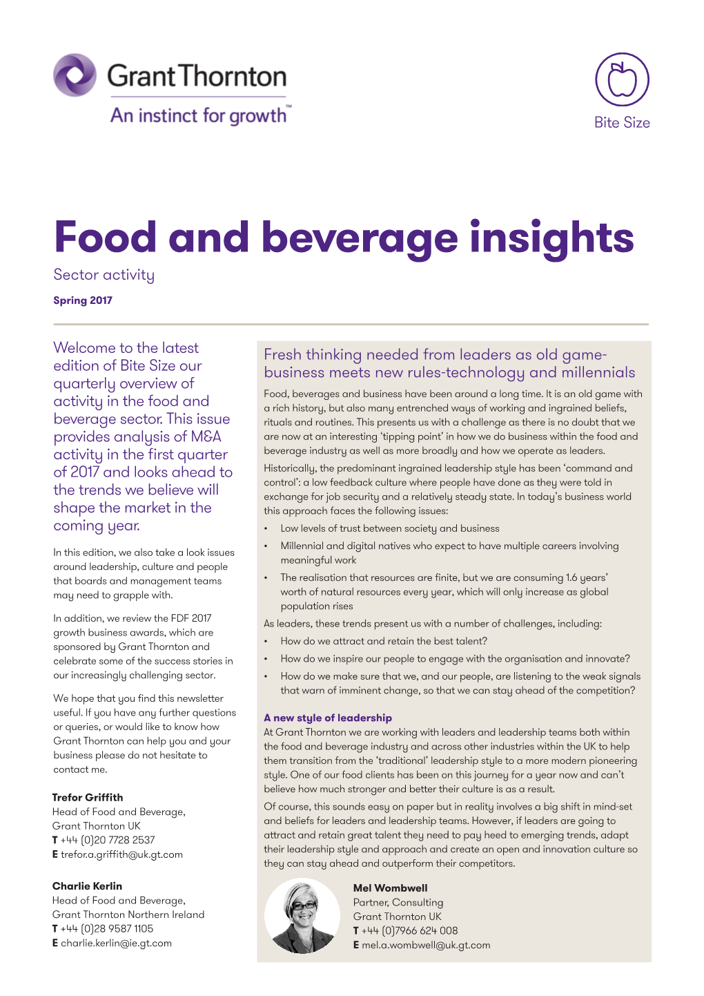 Food and Beverage Insights Sector Activity