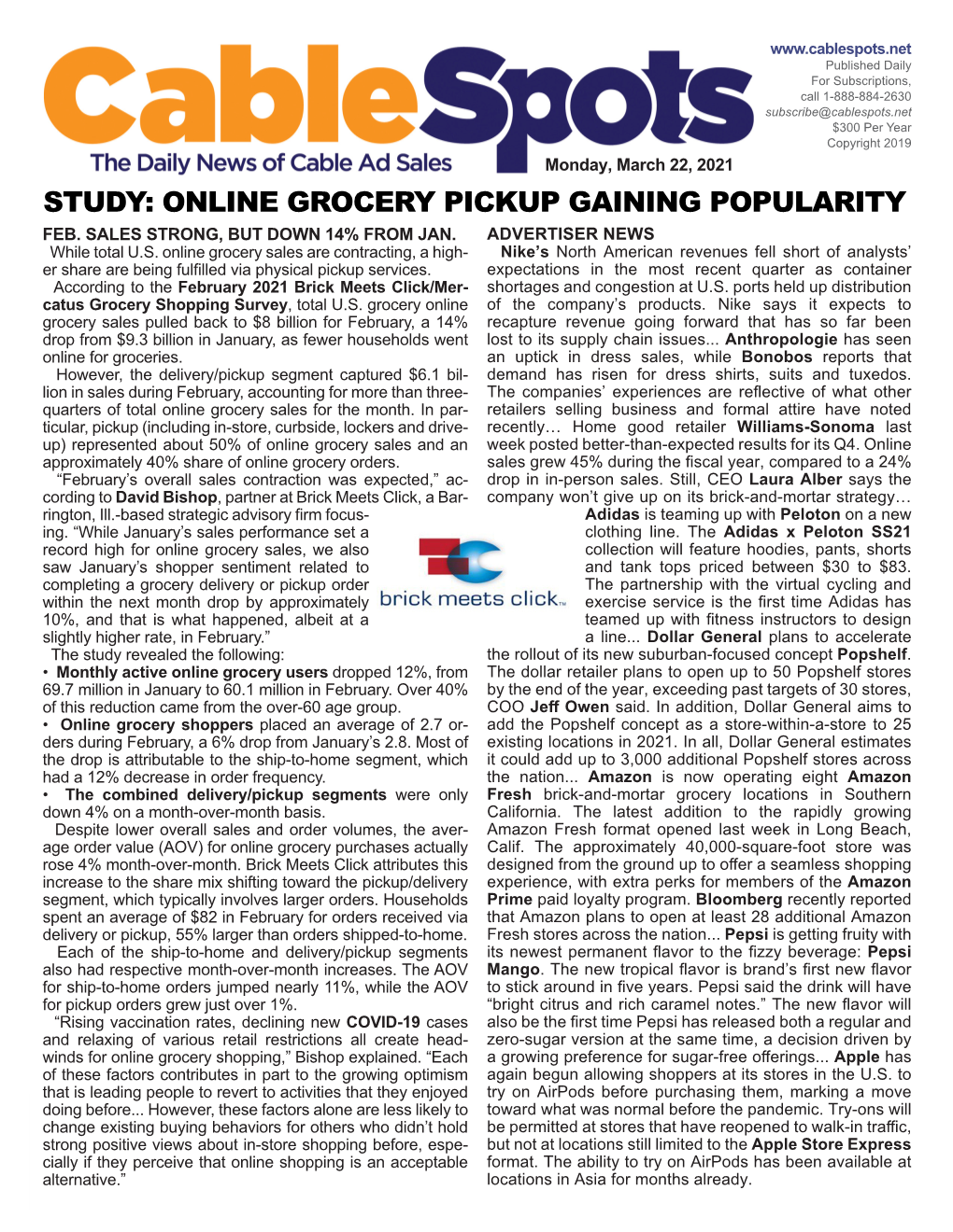 Online Grocery Pickup Gaining Popularity Feb