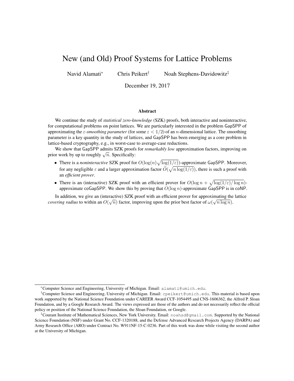 Proof Systems for Lattice Problems