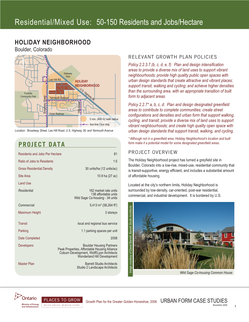 Residential/Mixed Use: 50-150 Residents and Jobs/Hectare