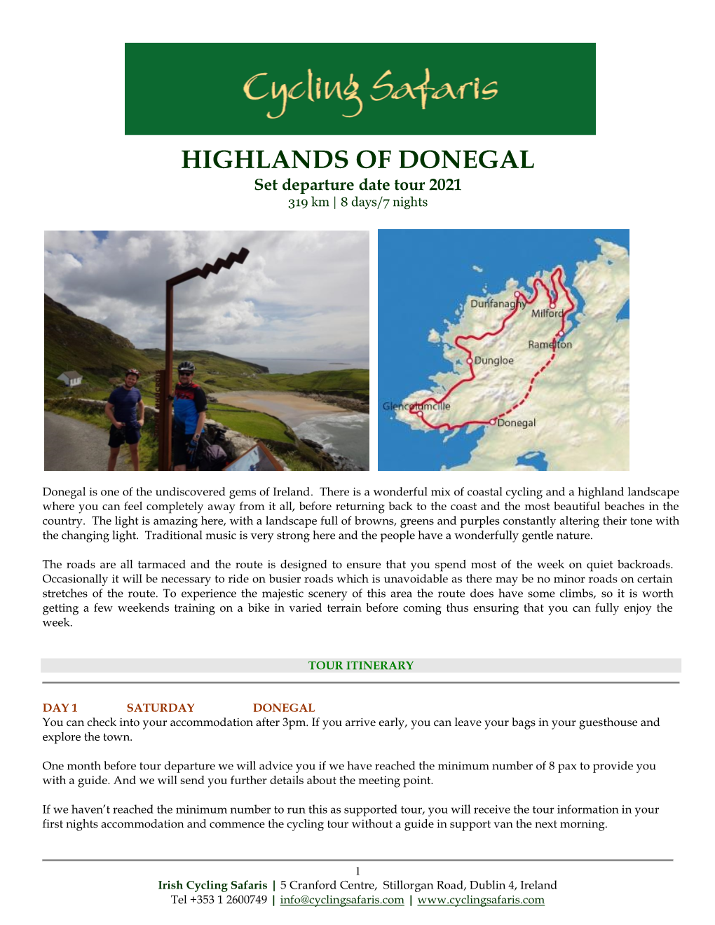 HIGHLANDS of DONEGAL Set Departure Date Tour 2021 319 Km | 8 Days/7 Nights