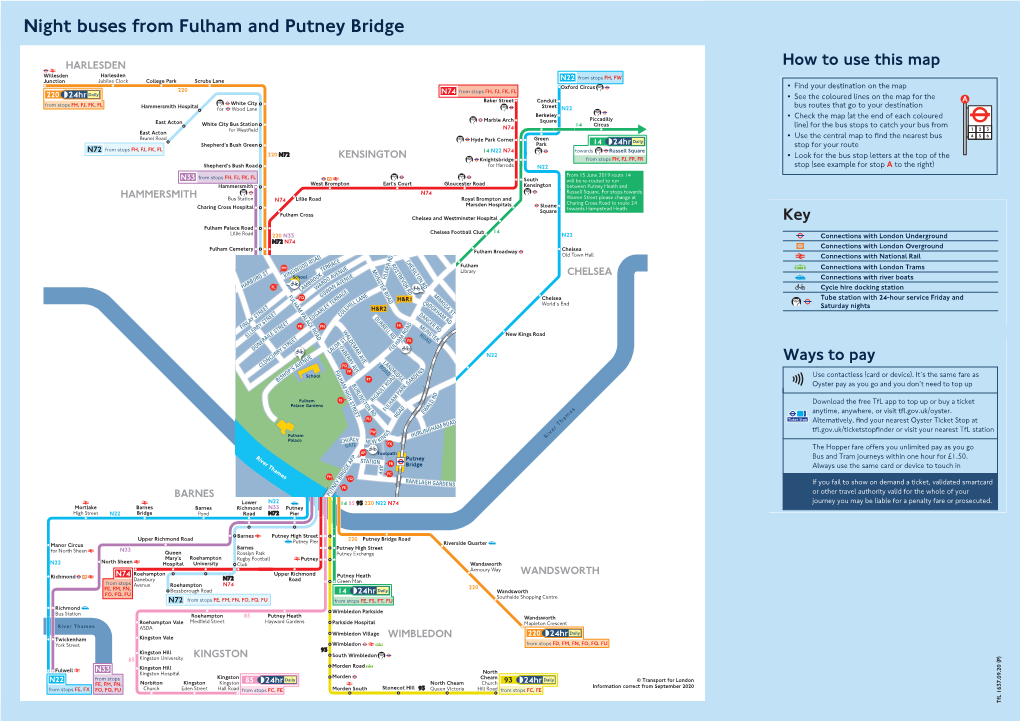 Night Buses from Fulham and Putney Bridge