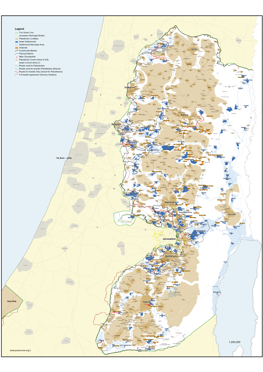 Jerusalem Legend 1:200,000