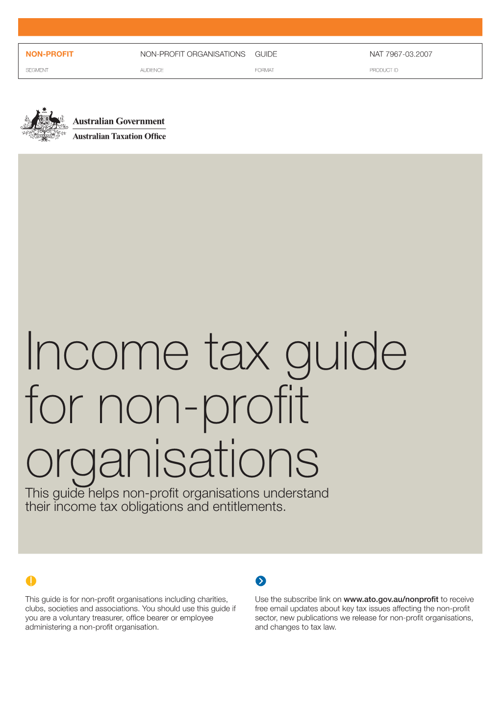 Income Tax Guide for Non-Profit Organisations 1 About This Guide