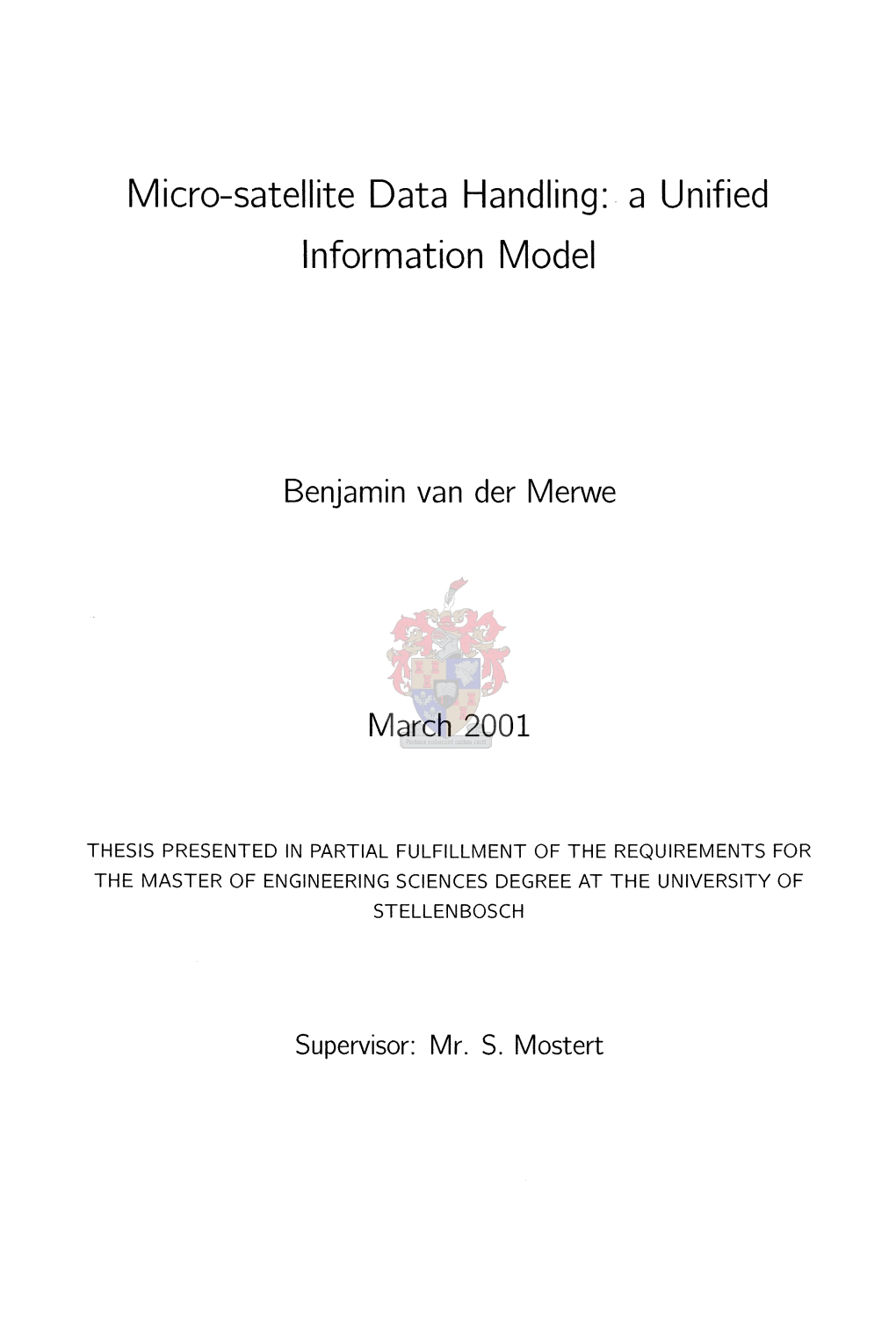 Micro-Satellite Data Handling: a Unified Information Model