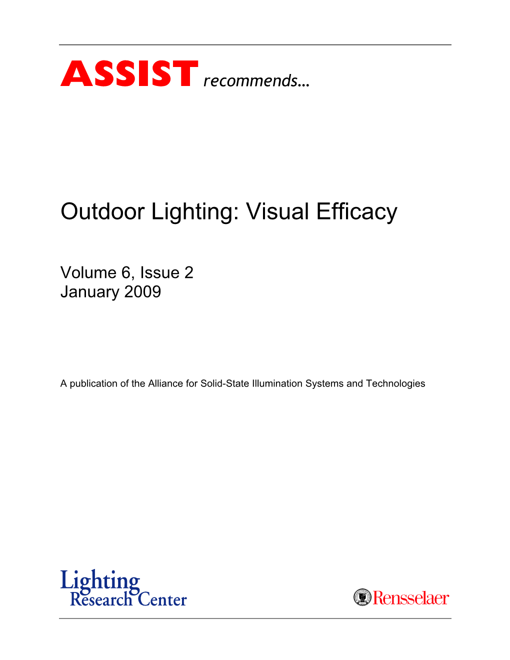 Outdoor Lighting: Visual Efficacy