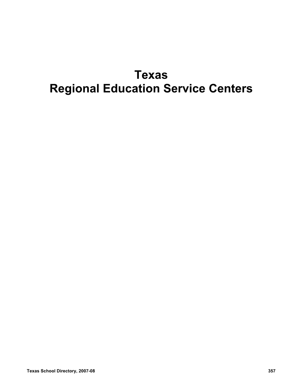 Texas Regional Education Service Centers