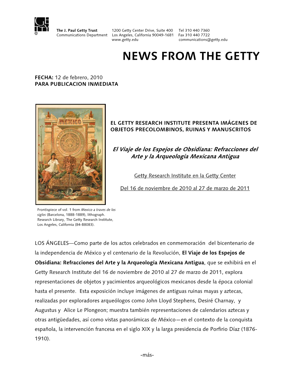 News from the Getty