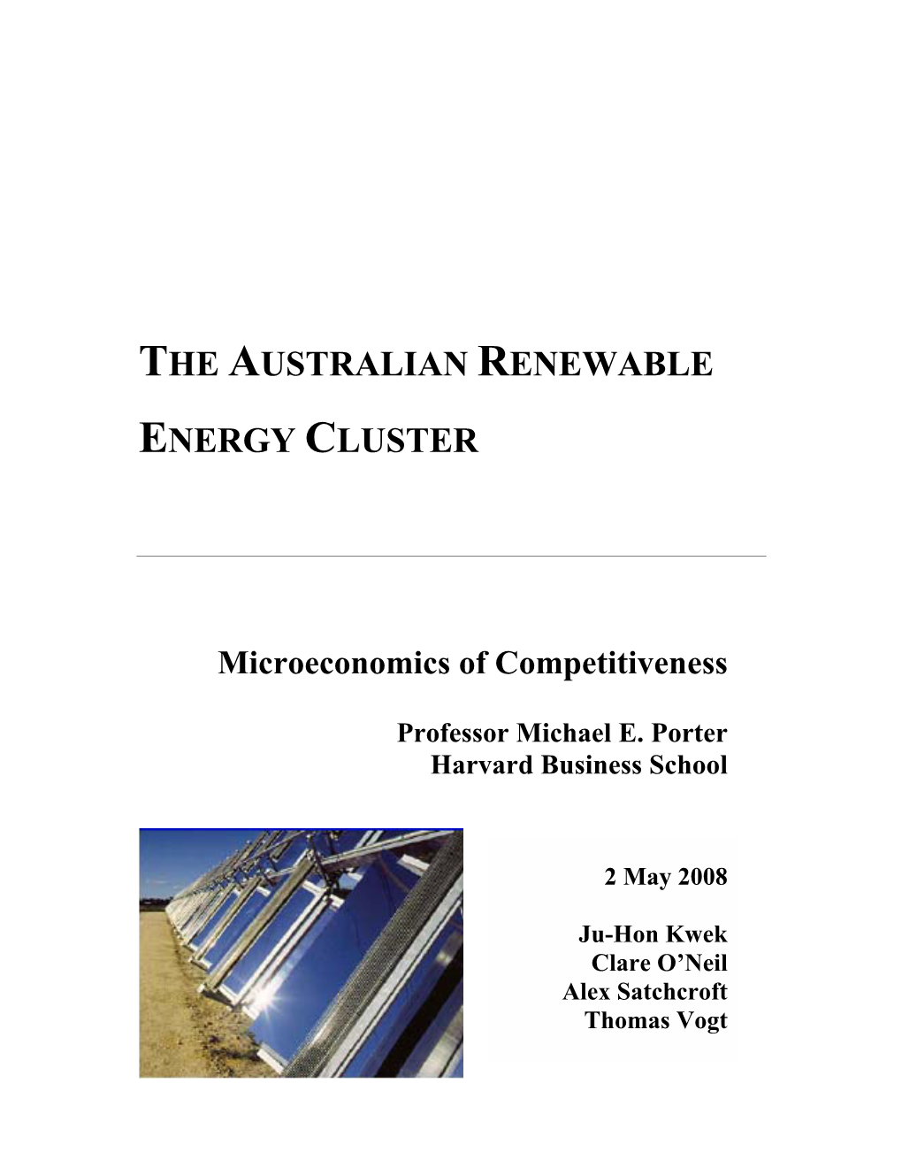 The Australian Renewable Energy Cluster