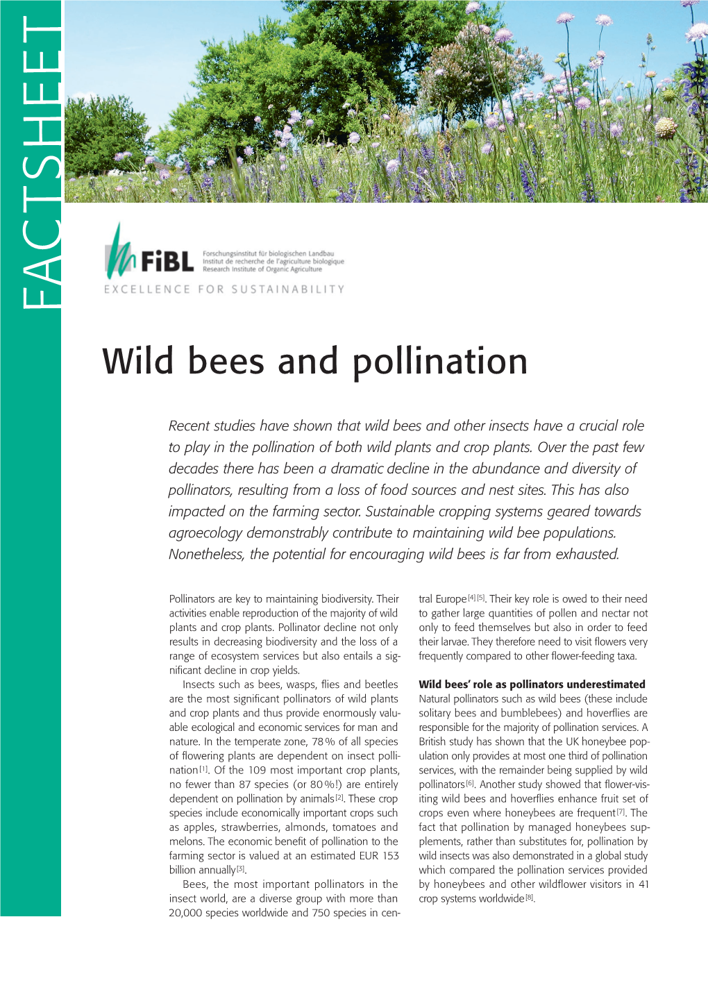 FACTSHEET Wild Bees and Pollination