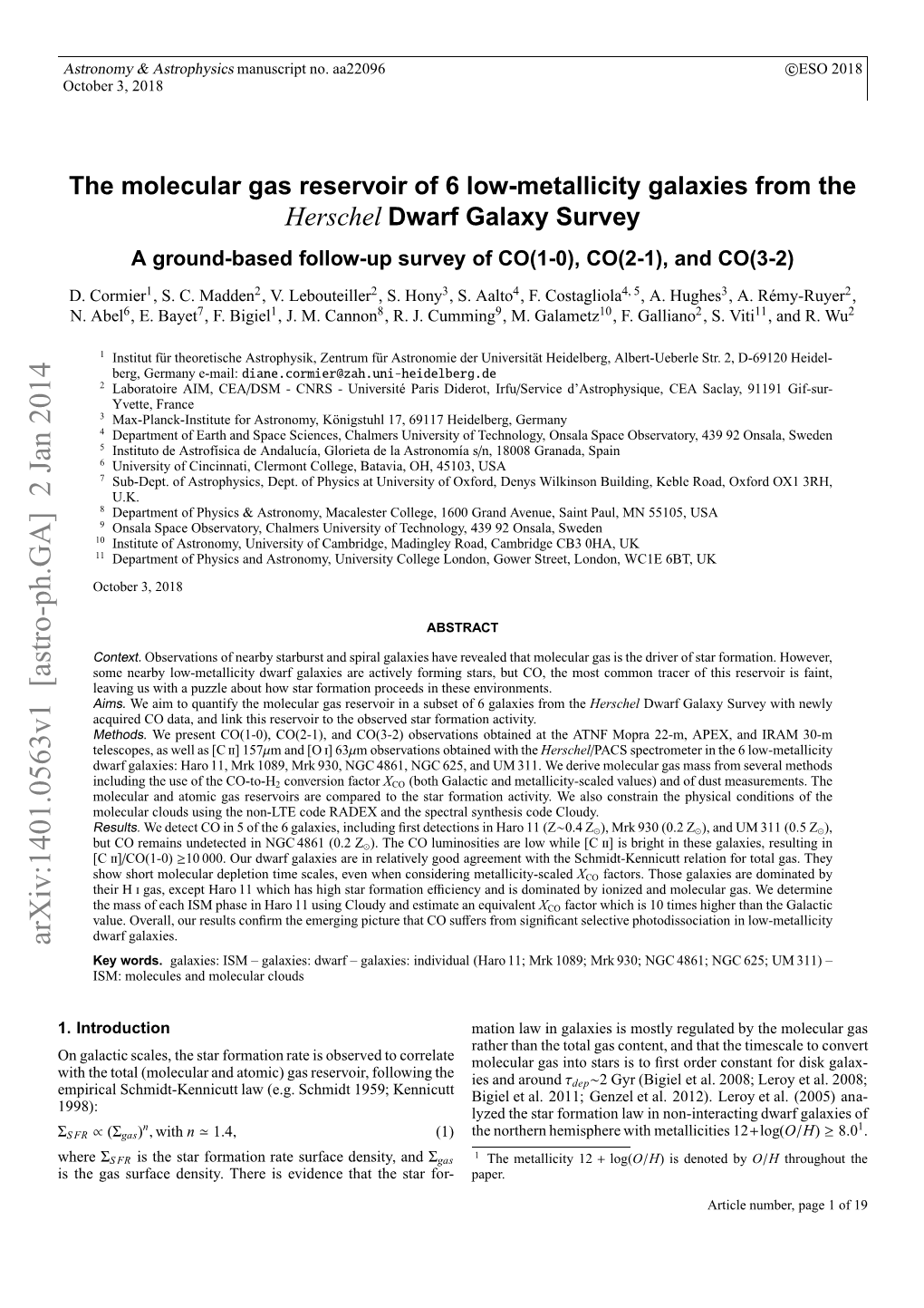 The Molecular Gas Reservoir of 6 Low-Metallicity Galaxies From