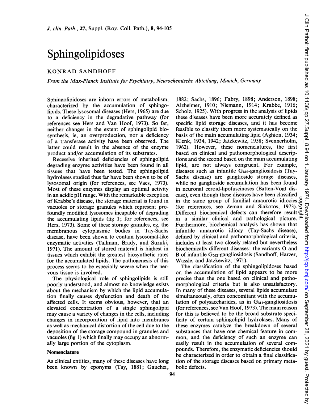 Sphingolipidoses