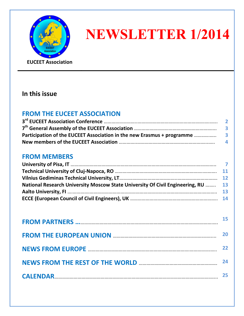 Newsletter 1/2014