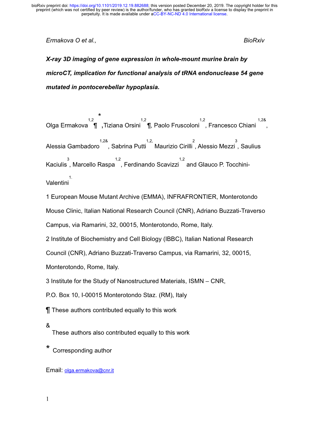 Ermakova O Et Al., Biorxiv 1 X-Ray 3D Imaging of Gene Expression In