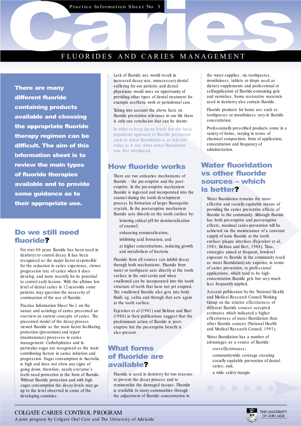 Fluorides and Caries Management