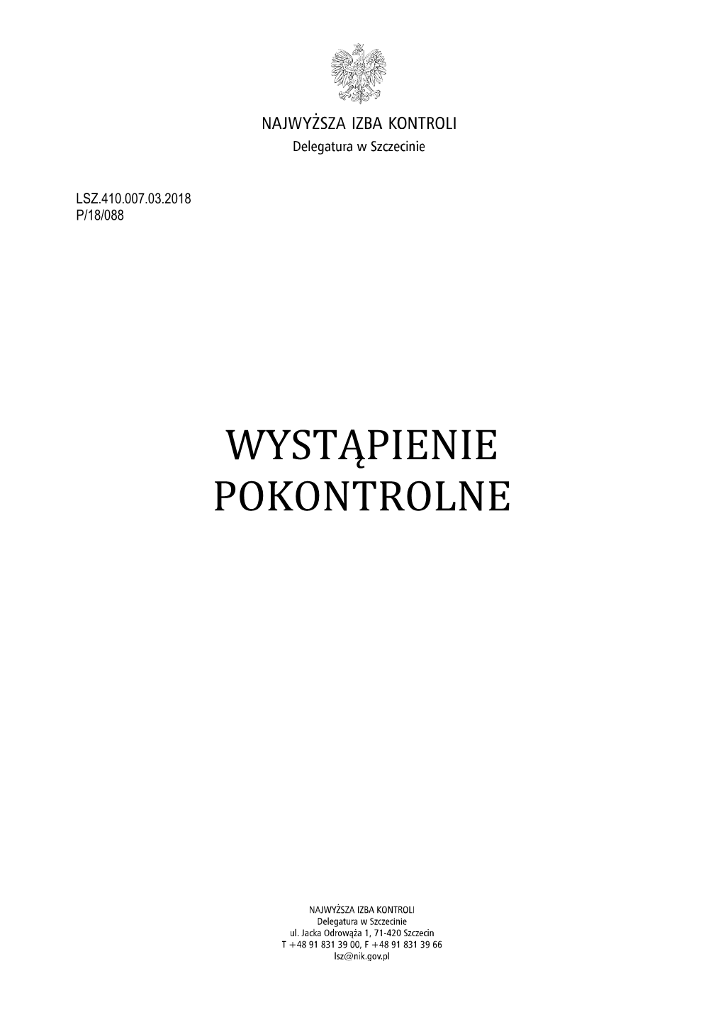 Wystąpienie Pokontrolne