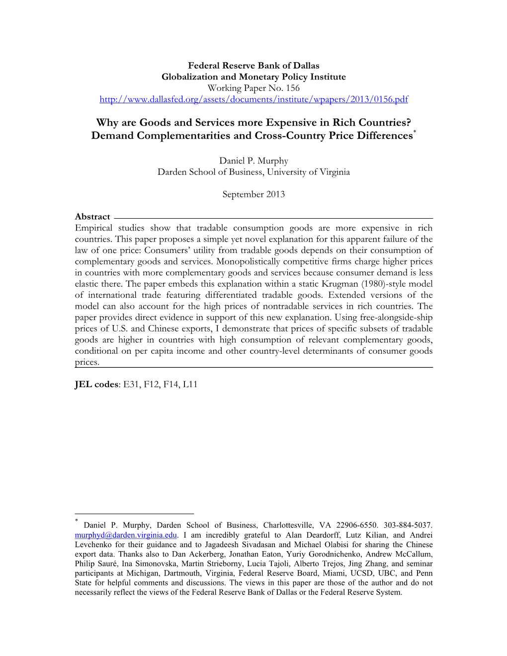 Why Are Goods and Services More Expensive in Rich Countries? Demand Complementarities and Cross-Country Price Differences*