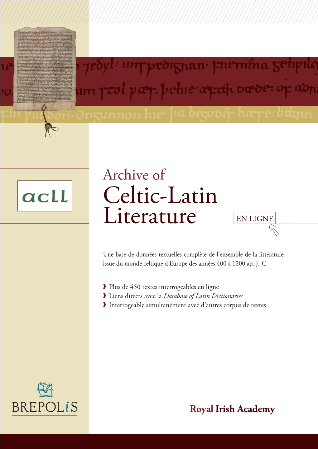 Celtic-Latin Literature EN LIGNE