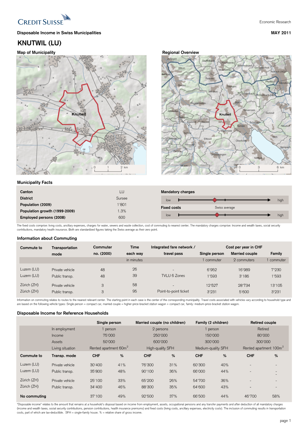 KNUTWIL (LU) Map of Municipality Regional Overview