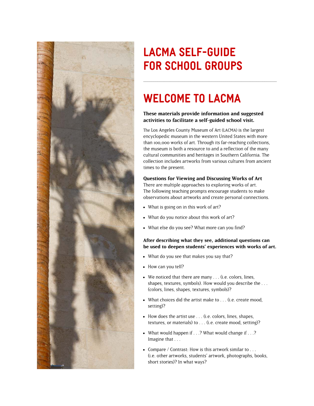 LACMA Self-Guide for School Groups