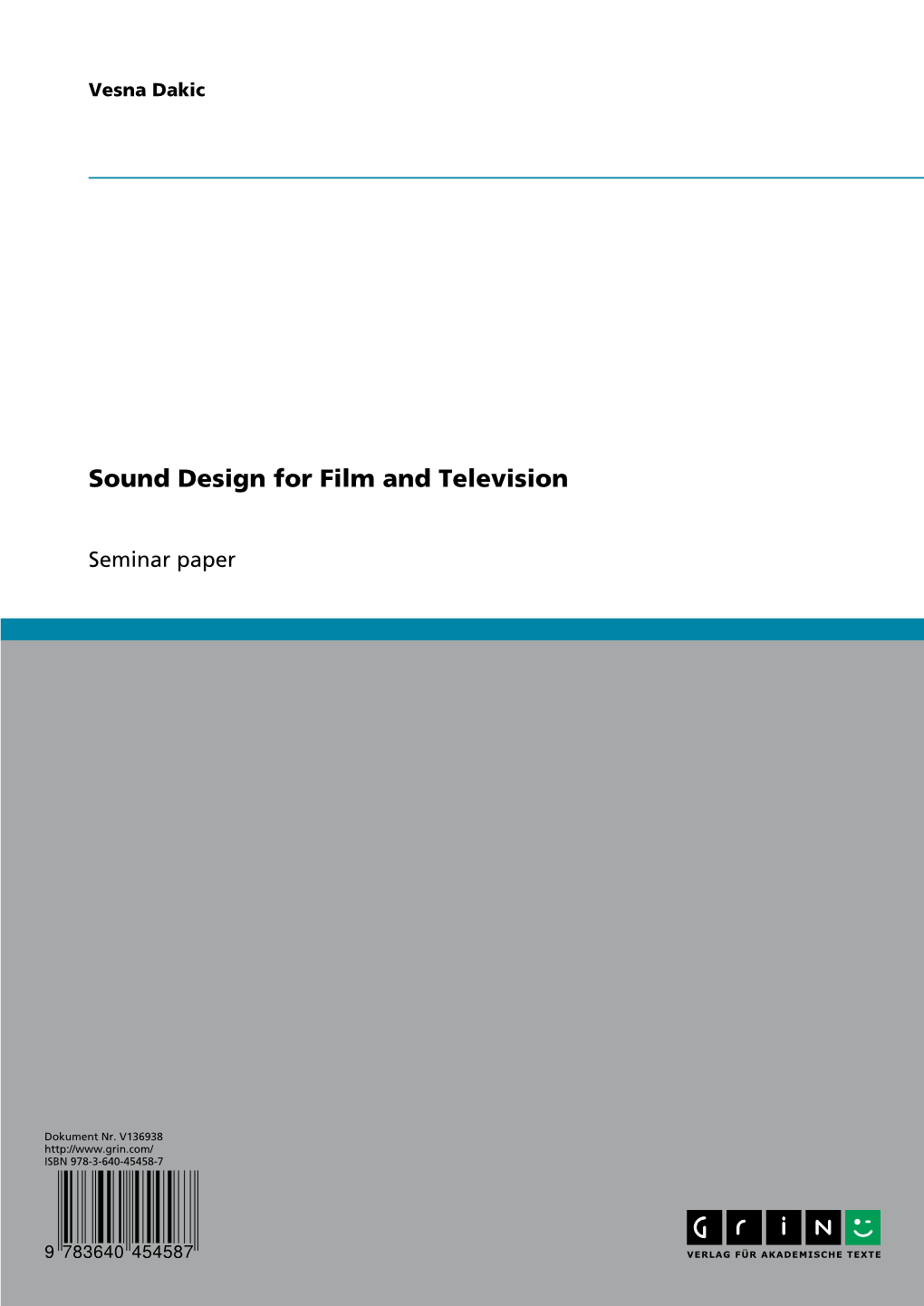 Sound Design for Film and Television