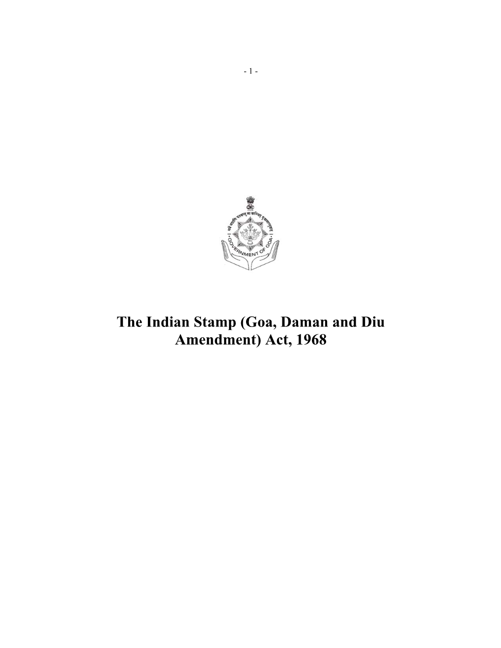 The Indian Stamp (Goa, Daman and Diu Amendment) Act, 1968