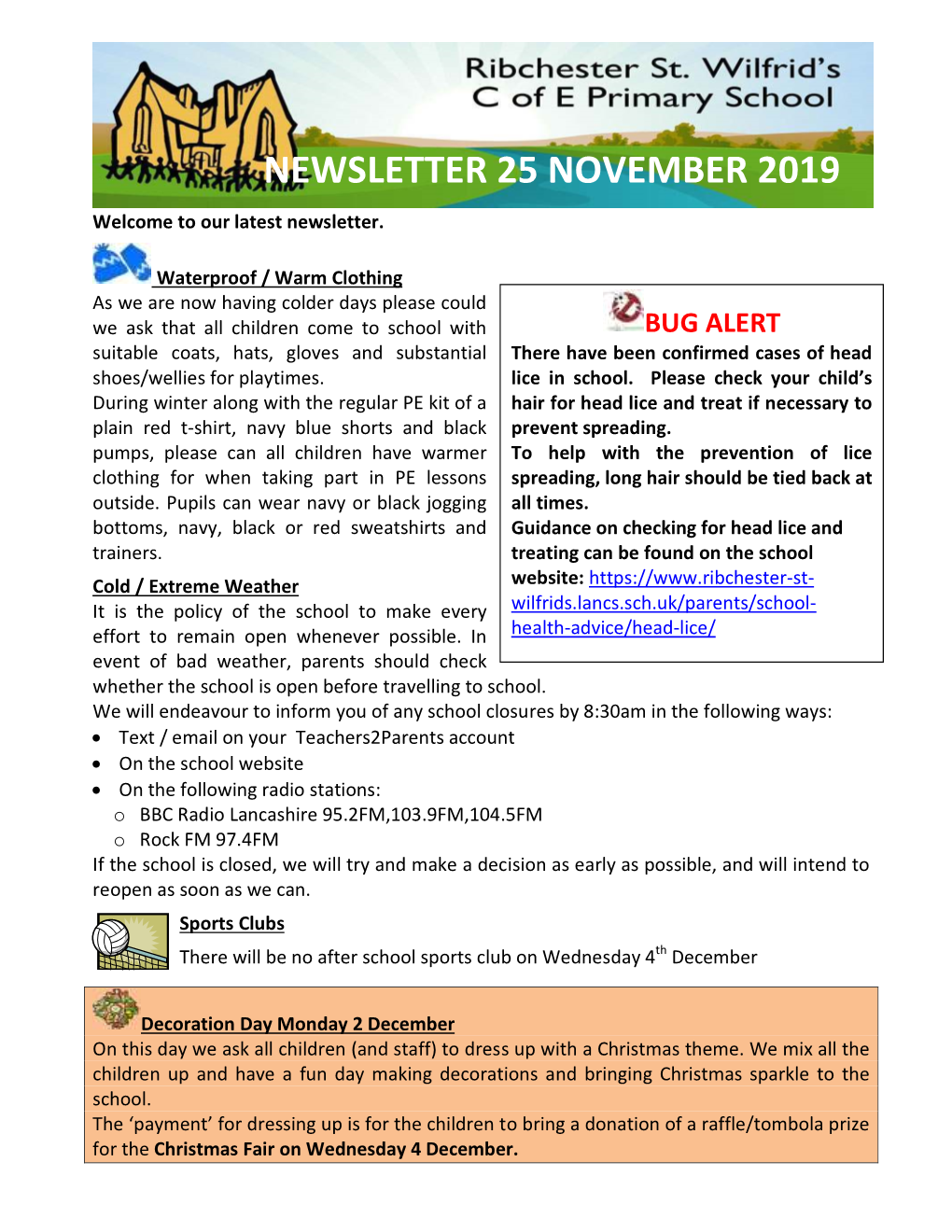 Newsletter 25 November 2019