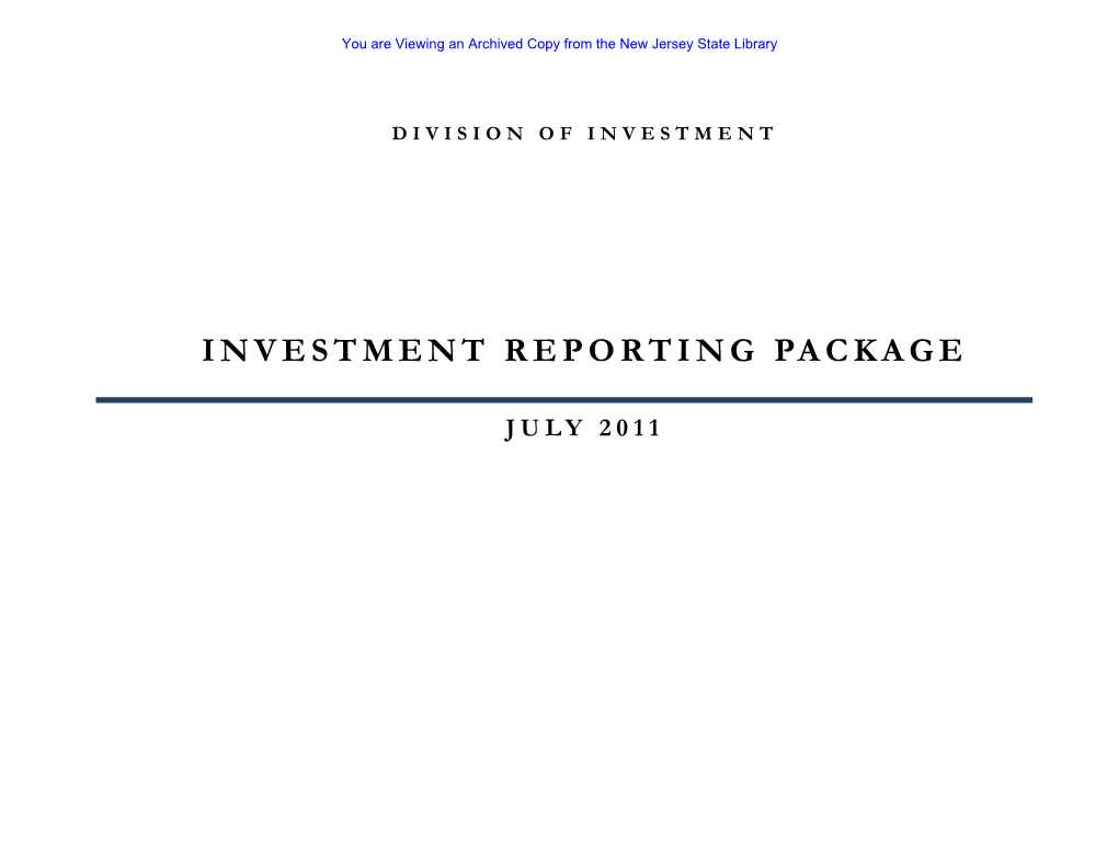 Investment Reporting Package