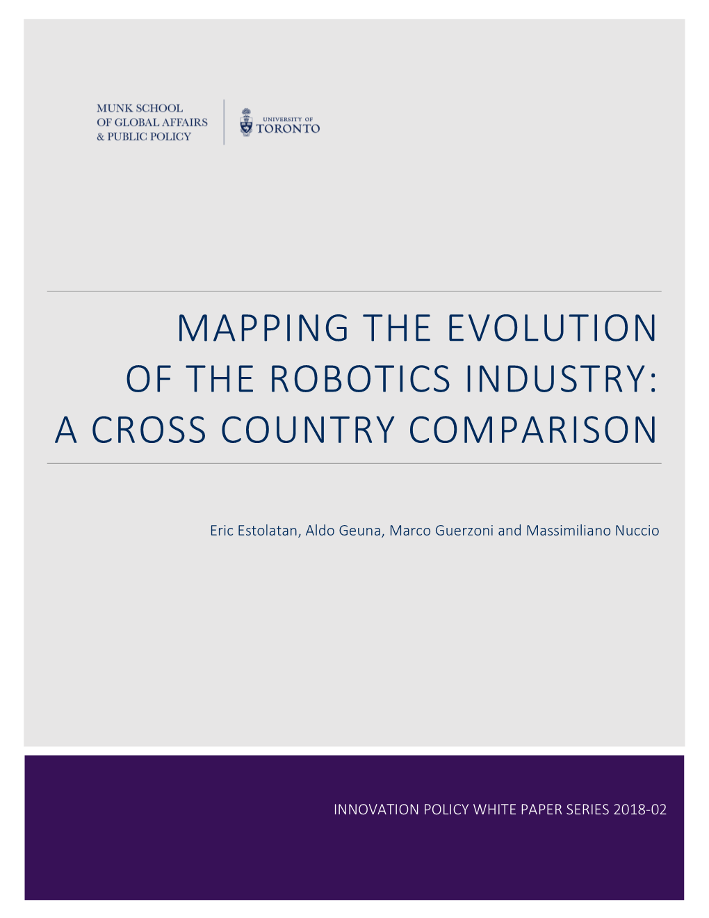 Mapping the Evolution of the Robotics Industry: a Cross Country Comparison