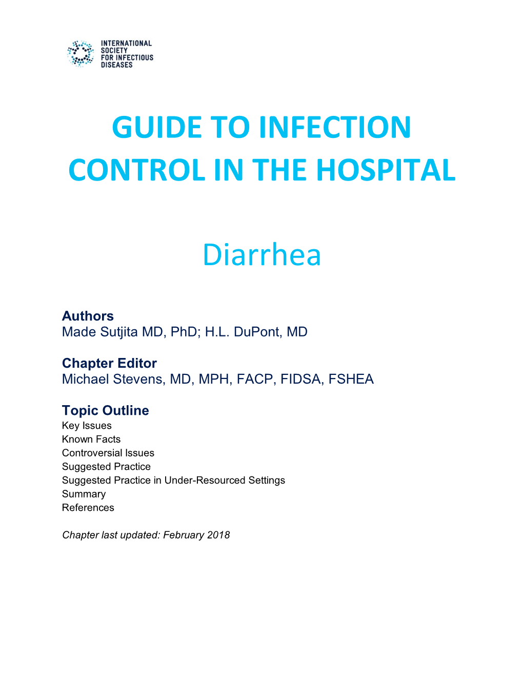 GUIDE to INFECTION CONTROL in the HOSPITAL Diarrhea