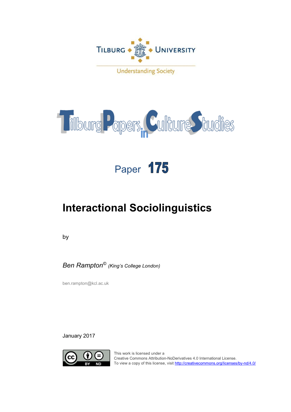 Interactional Sociolinguistics