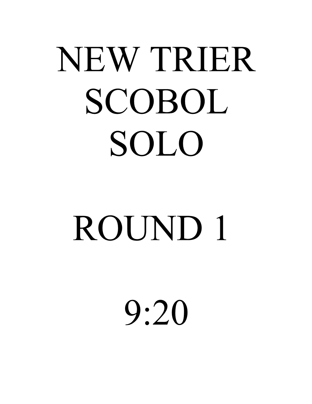 New Trier Scobol Solo