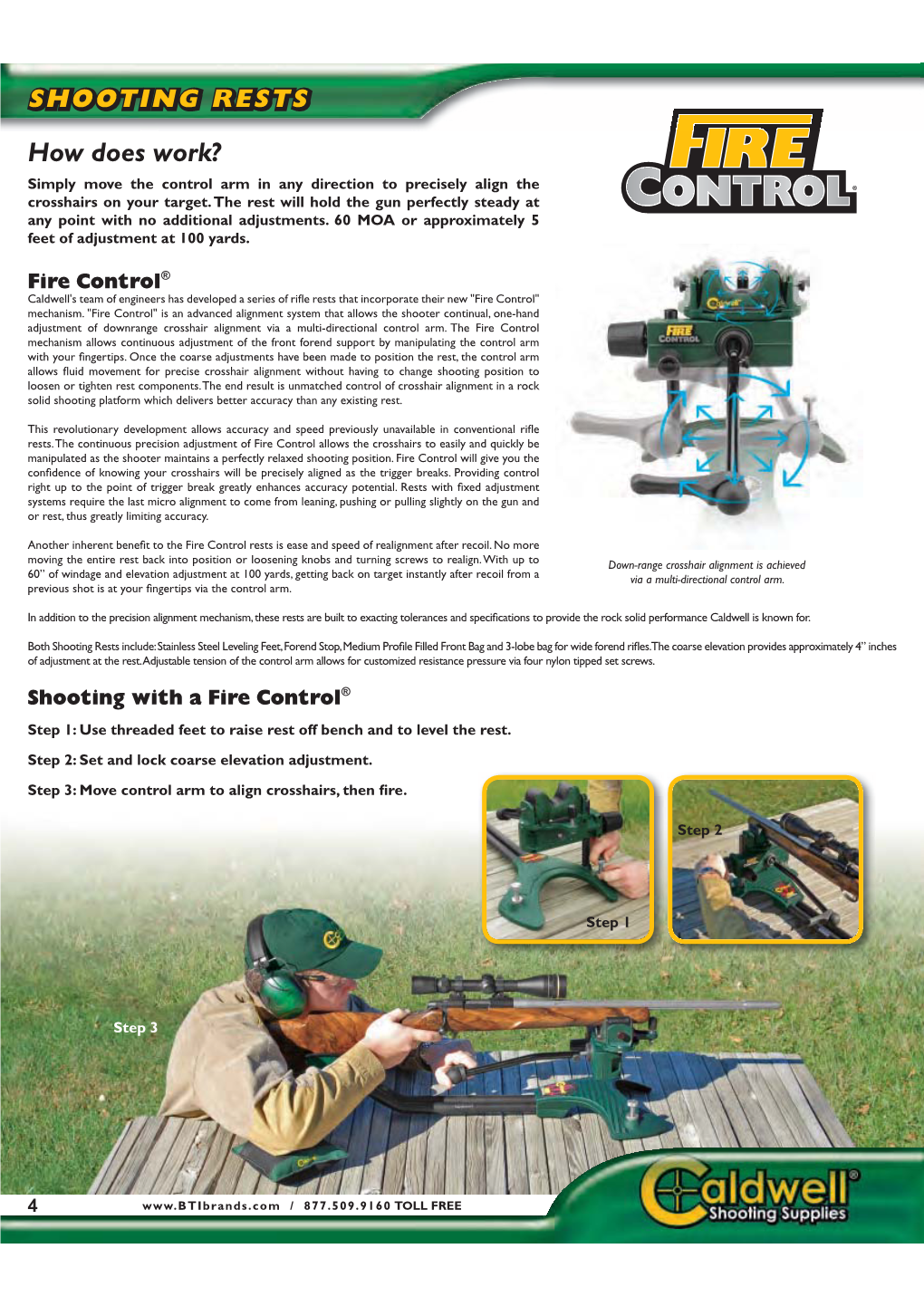 SHOOTING RESTS How Does Work? Simply Move the Control Arm in Any Direction to Precisely Align the Crosshairs on Your Target