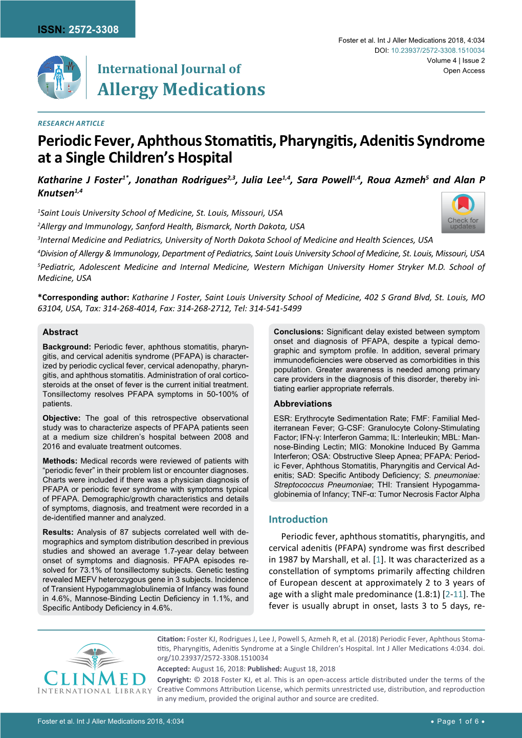 Periodic Fever, Aphthous Stomatitis, Pharyngitis, Adenitis Syndrome at A