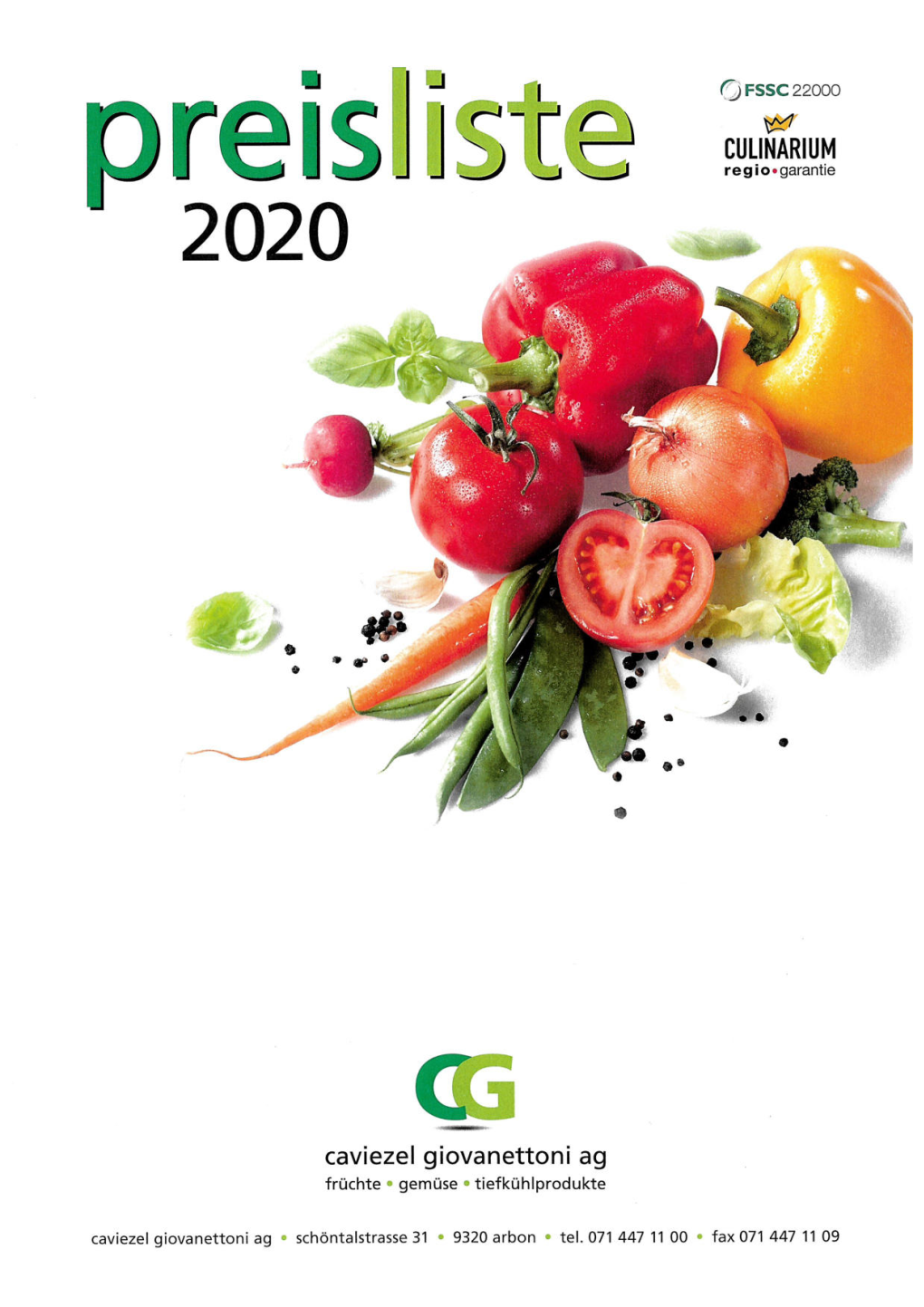 Preisliste Tiefkühl-/Milchprodukte 2020