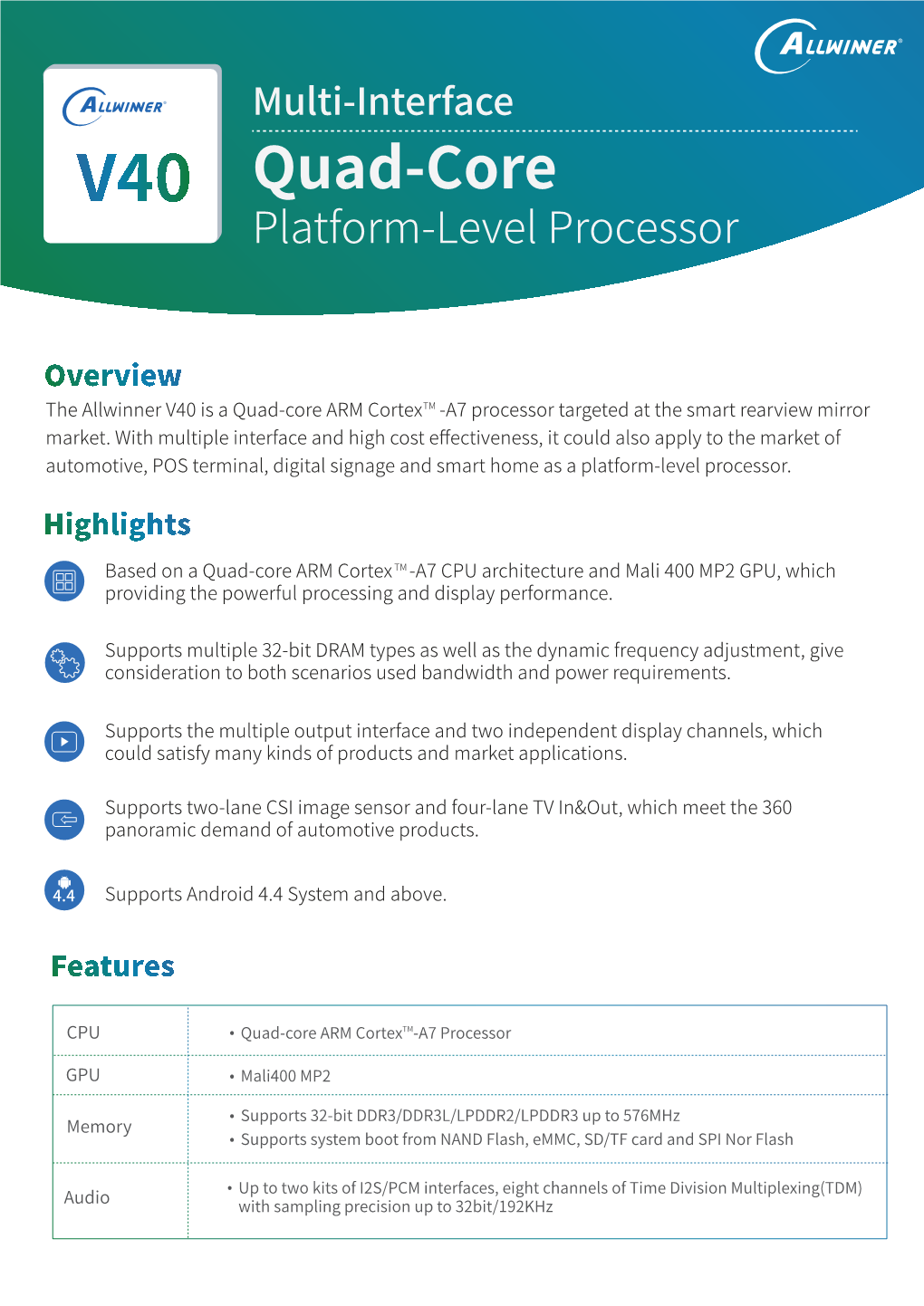 Quad-Core Platform-Level Processor