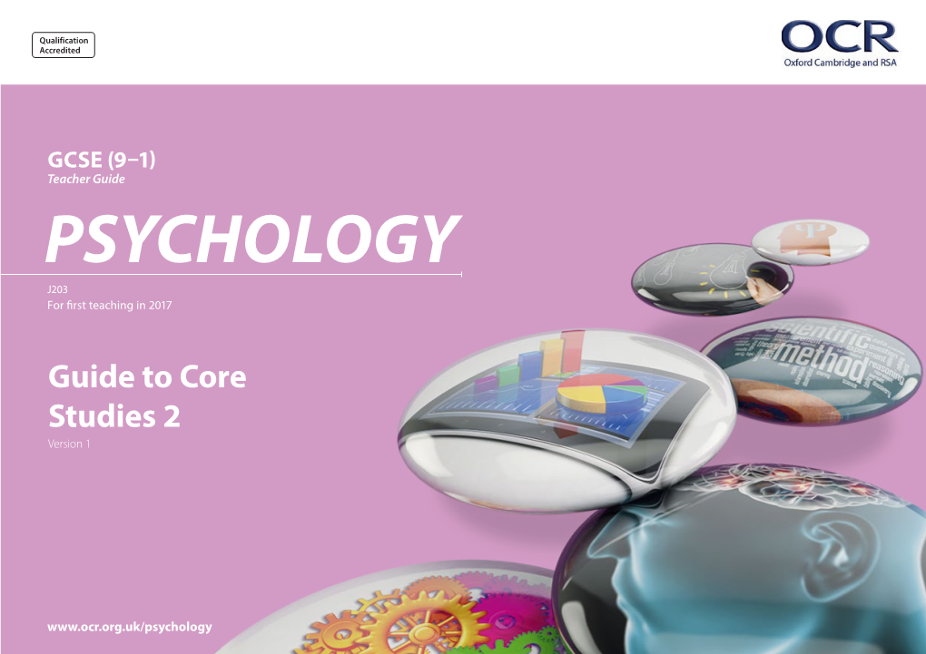OCR GCSE (9-1) Psychology Guide to Core Studies 2 Teacher Guide